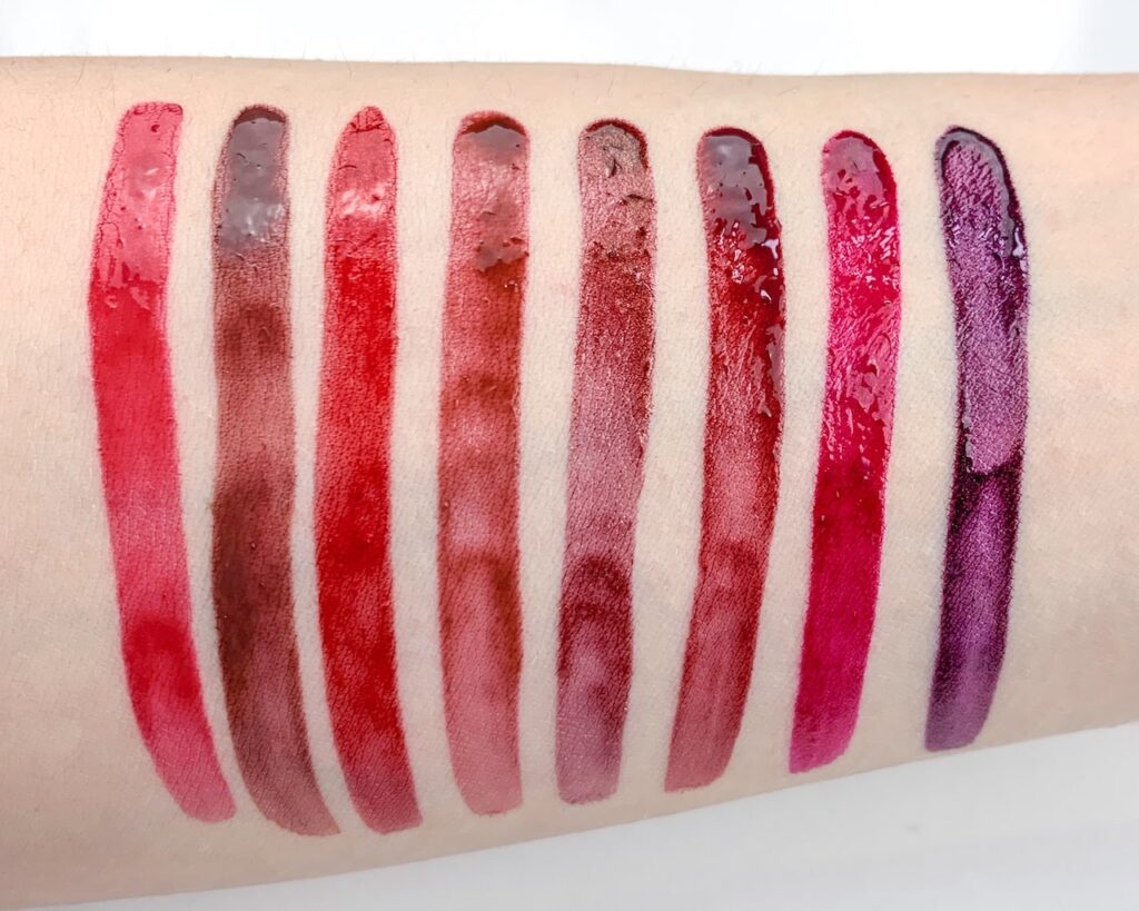 Neve Cosmetics Ruby Juice liquid lip stain swatches