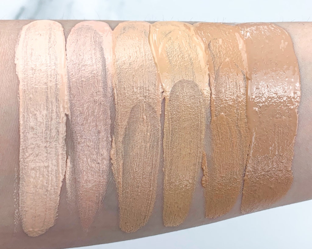 Neve Cosmetics cream to serum foundation swatches